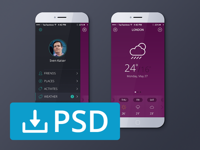 10.free wetaher widget psd