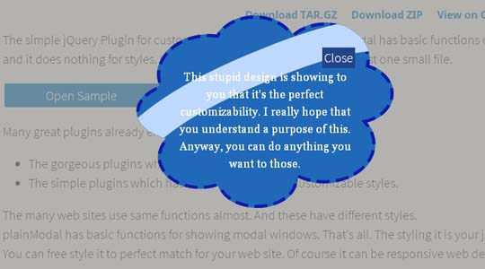 15.jQuery Modal Plugin
