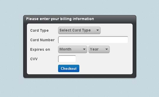 5.jquery credit card form and validator