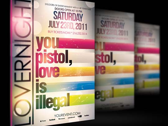 PSD LoverNight Flyer Template