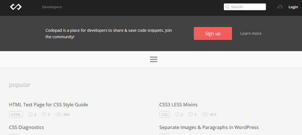 Codepad - Code Snippets