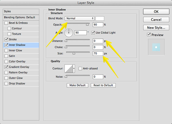 Adding an inner shadow