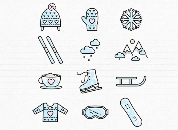 Winter time icon set by Inna Moreva