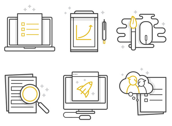 Icons for UX & research company by Diana Wieczorek