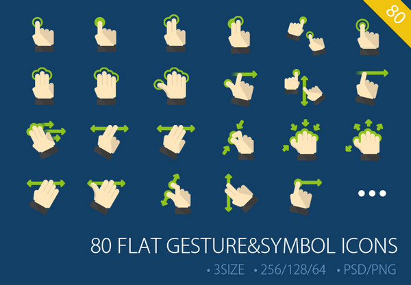 80 Flat Gesture&symbol ICONs by DW