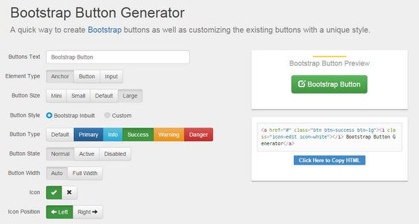 Bootstrap Button Generator