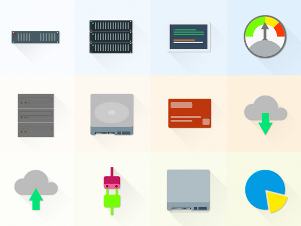 Set Of Material Design Hosting/Server Icons by Oxygenna