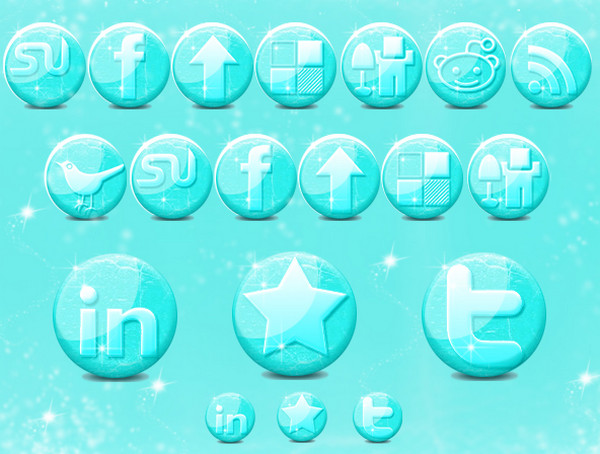 Free Glossy Ice Social Media Icons by Raluca
