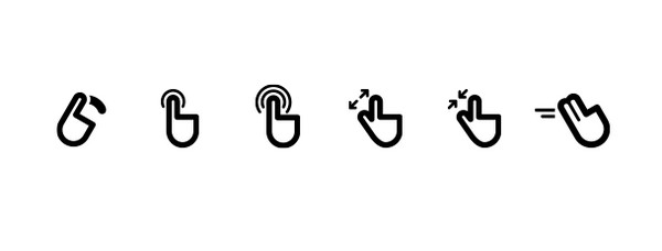 Mobile gestures icons by timo wagner