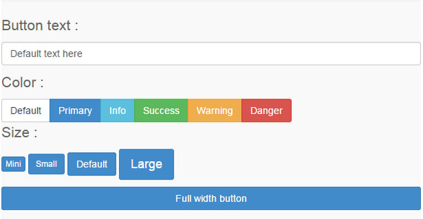 Bootstrap button generator Online