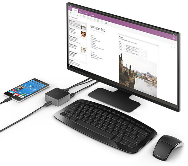Continuum and Display Dock in use