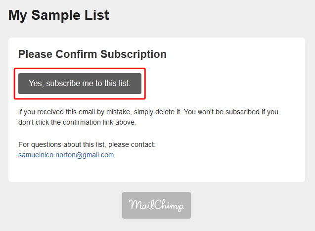 Confirm email