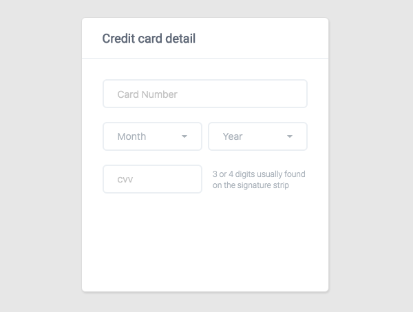 Credit Card Input