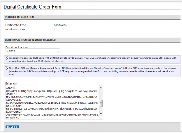 CSR and web-server type form