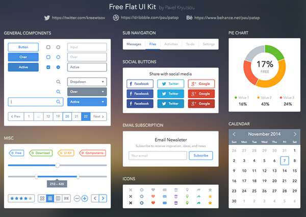 Free Flat UI Kit