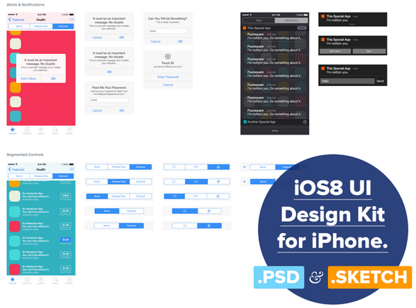 iOS 8 UI Design Kit