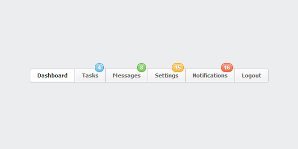 CSS3 Navigation Menu with Notification Badges