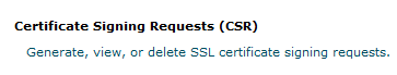 cPanel's CSR code link